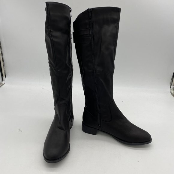 Women High Winter Riding Boots Round Toe Low Heel Dress Long Booties main image 5